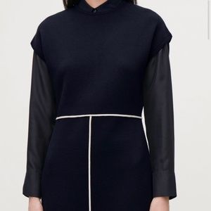 COS navy blue merino wool dress